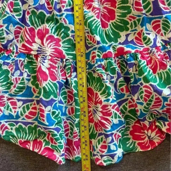 RIXO London Roxy Long Sleeve Mini Dress Hibiscus Floral Cotton swing Medium - Picture 11 of 11